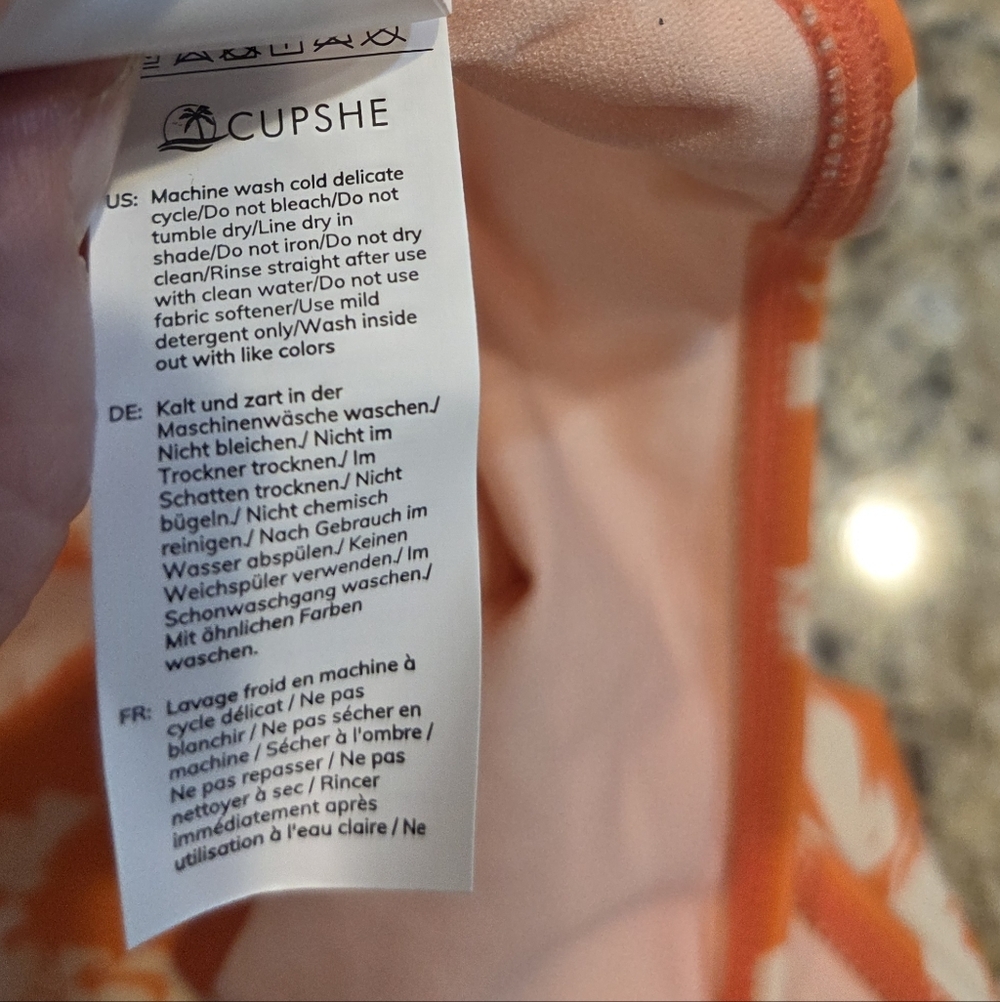 Cupshe Coral and Cream Floral Drawstring Bikini - Picture 8 of 9